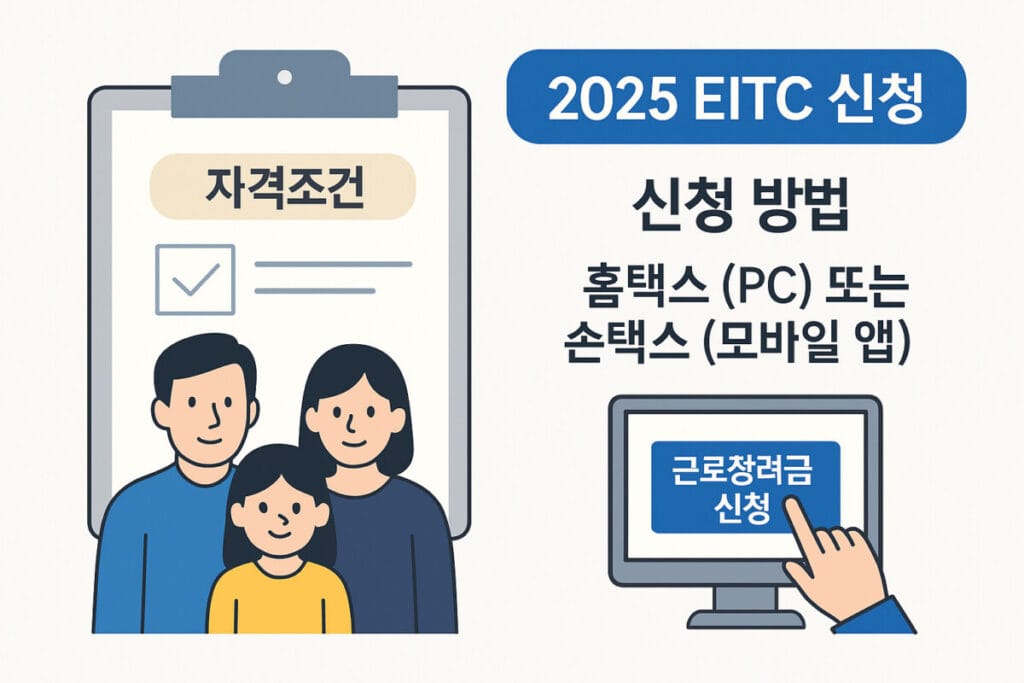 2025근로장려금  EITC 신청방법 국세청 홈택스와 손택스 신청 절차