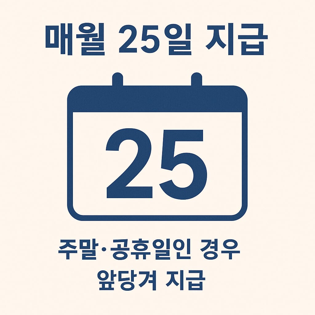 2025아동수당 지급일 달력 안내-주말·공휴일이면 앞당겨 지급되며 매달 25일 지급된다는 이미지