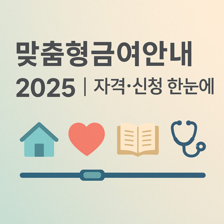 맞춤형급여안내 2025 자격과 신청 한눈에 라고 쓰여진 썸네일