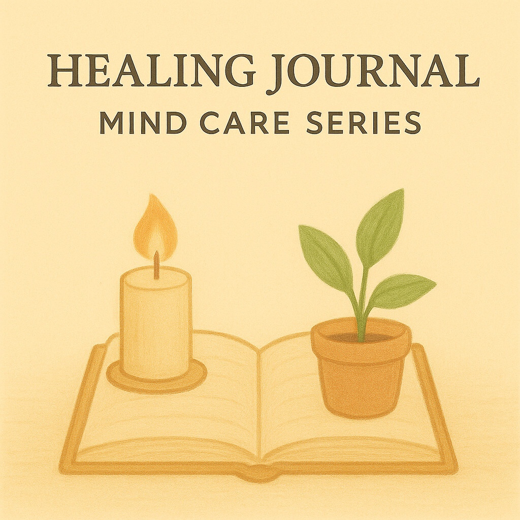 촛불과 식물이 함께 있는 따뜻한 공간의 힐링 일러스트-스트레스 자기진단