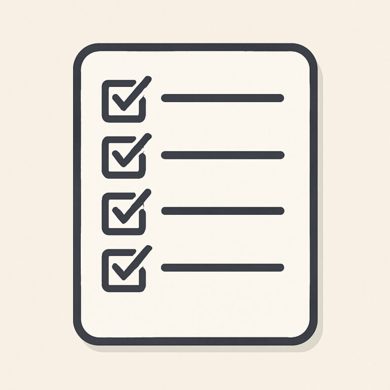 멘탈 회복을 위한 체크리스트를 상징하는 심플한 벡터 이미지.