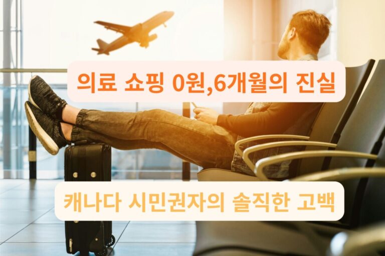 캐나다 시민권자가 한국에 들어가기 위해 비행기를 기다리는 모습