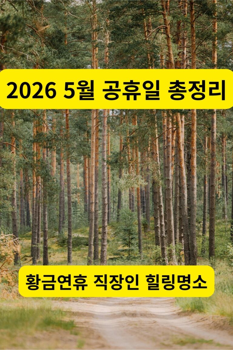 2026년 5월 공휴일 황금연휴에 가기 좋은 싱그러운 숲길 산책로