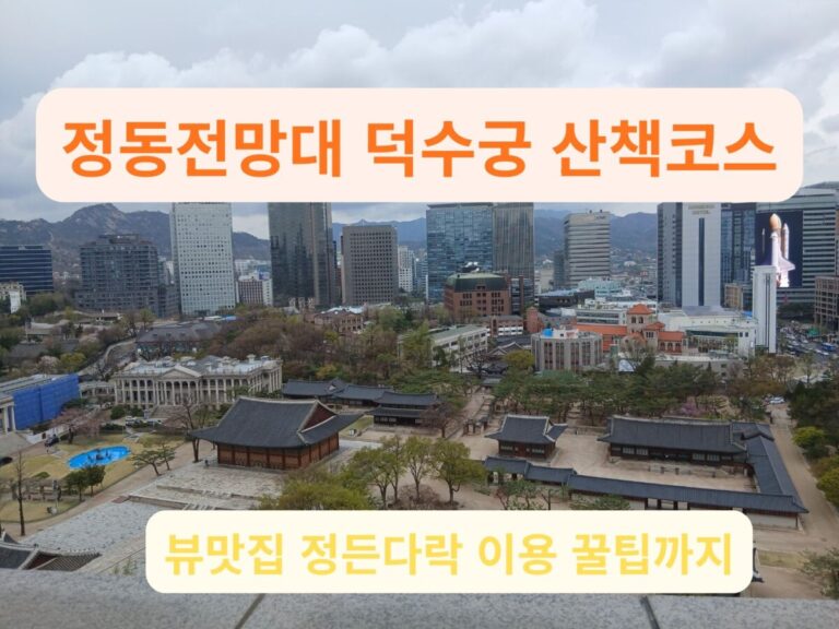 서울 시청 정동전망대 덕수궁 산책-13층에서 내려다본 덕수궁 전경과 서울 시내 빌딩 숲 풍경