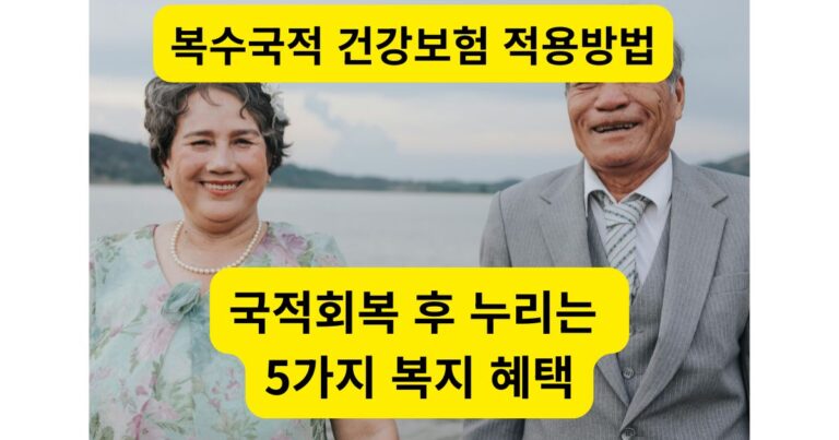 복수국적 건강보험 적용 방법 및 5가지 복지 혜택 안내 이미지