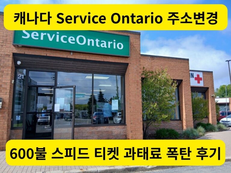 캐나다 Service Ontario 주소 변경 및 600불 스피드 티켓 과태료 폭탄 후기 대표 이미지