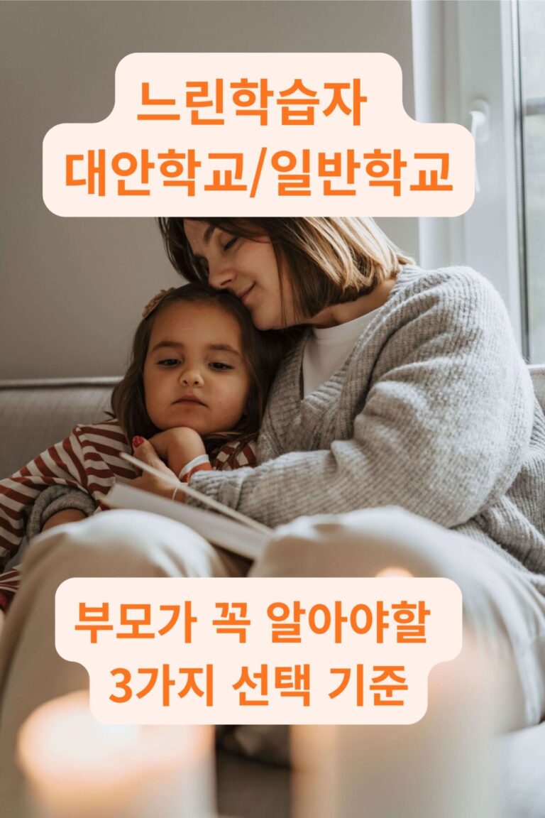 느린학습자 대안학교를 선택하고 아이를 위로하고 있는 부모입니다.