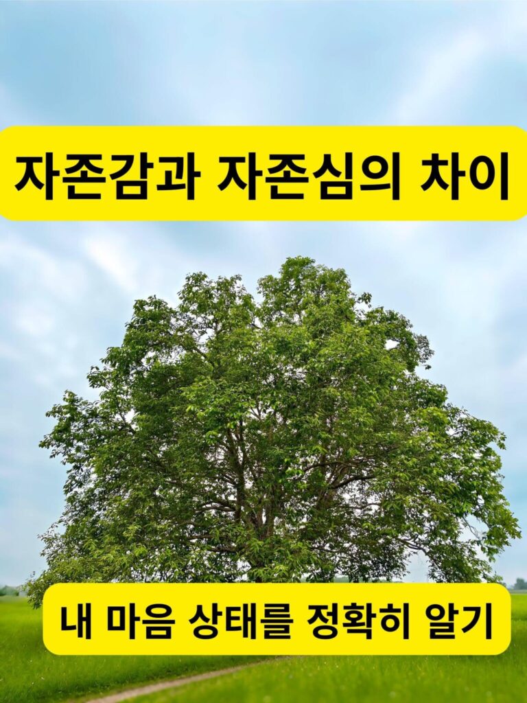 외부 환경에 흔들리지 않는 단단한 뿌리를 가진 큰 나무. 자존감의 회복탄력성을 상징.