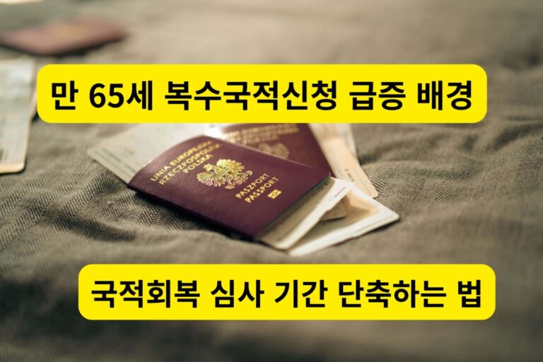 만 65세 복수국적 신청에 필요한 여권 및 기본 서류