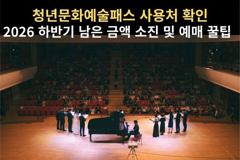 청년문화예술패스 사용처 확인 및 잔액 소진 꿀팁 썸네일